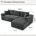 thumbnail image 2 of SEENYOO 108.7" Lounge Sofa, Gray Sofa Bed for Living Room, Modular L-Shape Cloud Couch with Memory Foam & Oversized Chaise, 3-Seat Sectional, 2 of 10