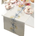 thumbnail image 2 of Table Runner Dresser Scarves 70 Inch Long, Blossom Flower Botanical Plant Linen Dining Table Runners Floral with Leaves Branch Tabletop Scarf for Wedding Holiday Party Kitchen, 2 of 7