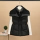 thumbnail image 4 of Chaquetas y abrigos casuales sin mangas y sin capucha para mujer, chaqueta fina de plumón con cuello alto, sin mangas, ajustada, ligera, con bolsillo y cremallera, abrigo de poliéster para mujer, 4 of 5