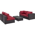 thumbnail image 1 of Modway Convene Ensemble Sectionnel de Patio Extérieur 5 Pcs en Espresso Rouge, 1 of 5