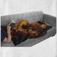 thumbnail image 6 of Modern Soft Flannel Fleece Blanket, Kids Nursery with a Knight on a Horse Castle Mystic Fairytale Artwork Print, Cozy Plush for Indoor and Outdoor Use, 50" x 70", Black and Marigold, by Ambesonne, 6 of 6