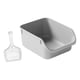 thumbnail image 4 of Contenedor de arena para gatos semicerrado con tapa abierta y antiadherente. gris, 4 of 9