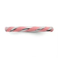 thumbnail image 4 of 925 Sterling Silver Stackable Expressions Twisted Pink Enameled Ring Size: 5; for Adults and Teens; for Women and Men, 4 of 5