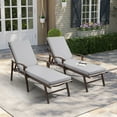 thumbnail image 4 of Pellebant  Outdoor Patio Chaise Lounge Cushion 2PC-71.8" - Light Grey, 4 of 7