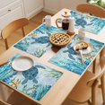 thumbnail image 5 of Teal Green Sea Turtle Placemats Set of 12 Coastal Summer Beach Seaweed Place Mats Indoor Wipeable Table Mats Washable Cloth Dining Table Placemats for Kitchen Holiday Party Home Decor 13x19 Inch, 5 of 9