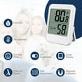thumbnail image 6 of Digital Hygrometer Indoor Thermometer Humidity Meter Room Thermometer with Temperature and Humidity Monitor Mini Hygrometer Thermometer,White, 6 of 8