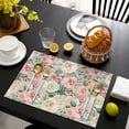 thumbnail image 4 of Pioneer Flower Floral Print Pattern Summer Placemats Table Placemats Set Of 4-Linen Kitchen Washable Placemats Table Mats 12x18 Inch Non-Slip Heat Resistant, 4 of 6