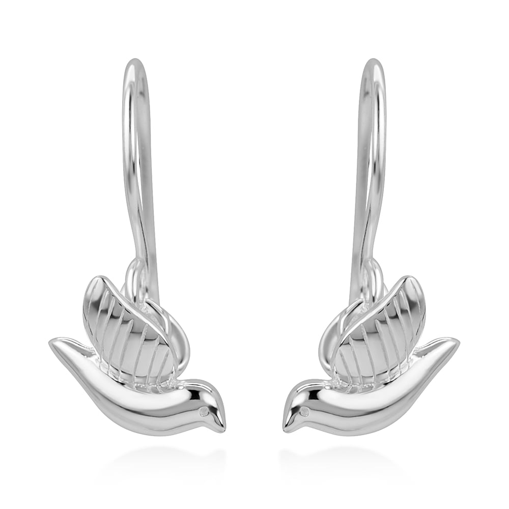 Peace and Hope Gift Boxed Sterling Silver Dove Peace Bird Stud Post Earrings 