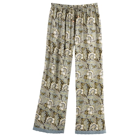 FLORIANA Womens Pajama Pants Lounge Pants Floral Wide Leg Pants William Morris - Sage - XL