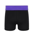 thumbnail image 2 of MSemis Girls Kids Gymnastics Dance Sports Booty Shorts Running Yoga Workout Stretchy Bottoms Purple&Black 14, 2 of 7