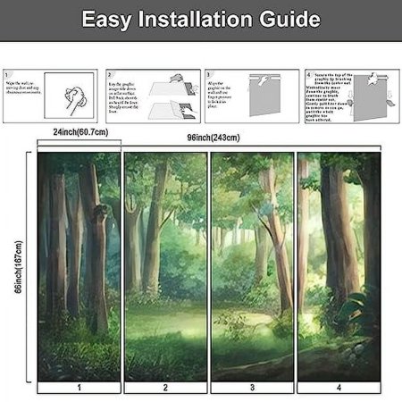 3D Modern Canvas Wallpaper Mural Light Forest Day Anime Peel and Stick Removable Self Adhesive Wall Stickers for Living Room Kids Bedroom Home Decor