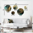 thumbnail image 4 of Designart "Unveiling The Energy Gold and Green II" Modern Geometric Metal Wall Art Set of 5 Piece, 4 of 5