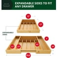 thumbnail image 3 of Royal Craft Wood Luxury Bamboo Kitchen Drawer Organizer - Silverware Organizer - Utensil Holder and Cutlery Tray with Grooved Drawer Dividers for Flatware and Kitchen Utensils (9 Slot, Natural), 3 of 12