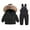 Black, variant on Toddler Boys Snowsuit Girls Snow Pant and Jacket Bib Winter Kids Clothes Coat 1-5T
