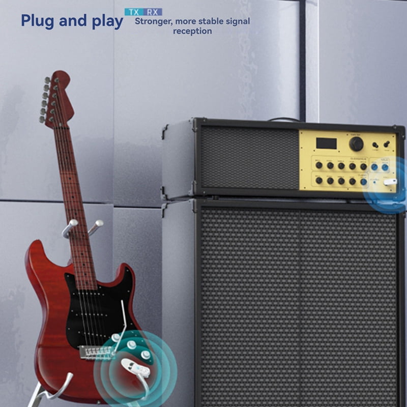 2.4G Wireless Instrument Pickup Guitar Transmitter Receiver Plug Play for 6.35mm Audio y5371