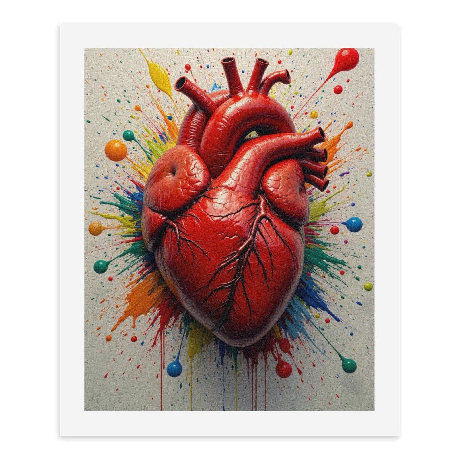 Paint By Numbers Kit for Adults Beginner - DIY Vibrant Heartburst Artwork Canvas Painting Kits for Adults, Frameless Paint By Number for Adults for Home Wall Decor 16x20 Inch