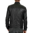 thumbnail image 3 of Men's Genuine Lambskin Leather Jacket Slim fit Motorcycle jacket A060, 3 of 4