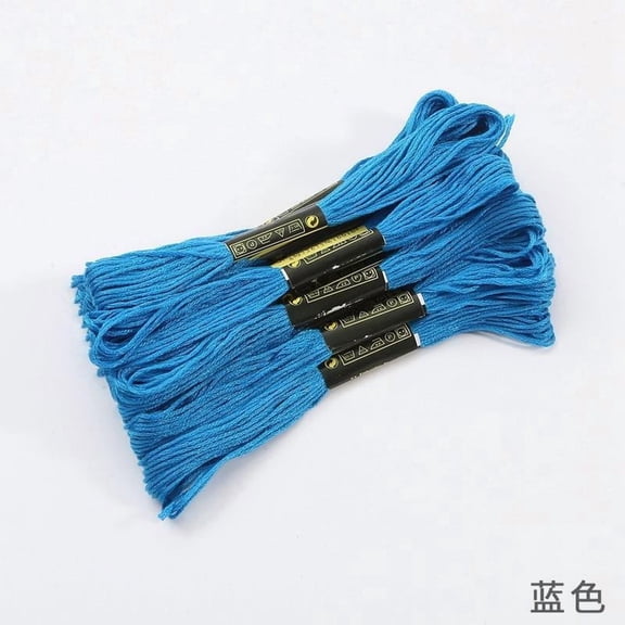 XmhyTop 5 Skeins Embroidery Floss Red Color, Friendship Bracelet String Cross Stitch Embroidery Thread Floss Bracelet Making Yarn, Craft Floss（Blue）