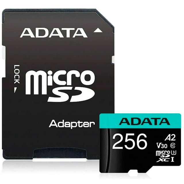 Memoria Micro SDXC Adata 256GB ADATA Premier PRO Clase 10 Juegos A2 Video 4K V30 AUSDX256GUI3V30SA2-RA1