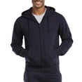 thumbnail image 2 of Men's Cotton Blend Lightweight Fleece Zip Up Hoodie Sweatshirt S, Navy, 2 of 5
