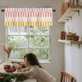 thumbnail image 5 of Colorful Stripe Valances for Windows Farmhouse Kitchen Curtains Valances Rod Pocket Valance Curtains for Kitchen Windows Modern Pink Red Yellow Vertical Striped Window Valances for Bathroom 42"x12", 5 of 6