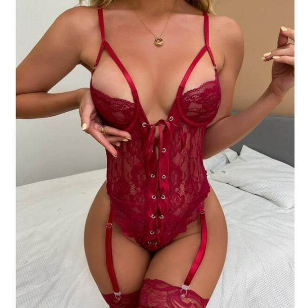 Lingerie for Women Sexy Bodysuits Leather Backless Bodycon Clubwear One  Piece Babydoll Sleepwear for Sex Naughty Play