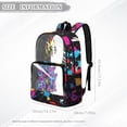 thumbnail image 6 of SEANATIVE PVC Clear Backpack for Kids Heavy Duty Transparent Bookbag See Through School Daypack Students Laptop Backpacks for Girls Boys, T-Rex Dinosaur Splash Print, 6 of 7