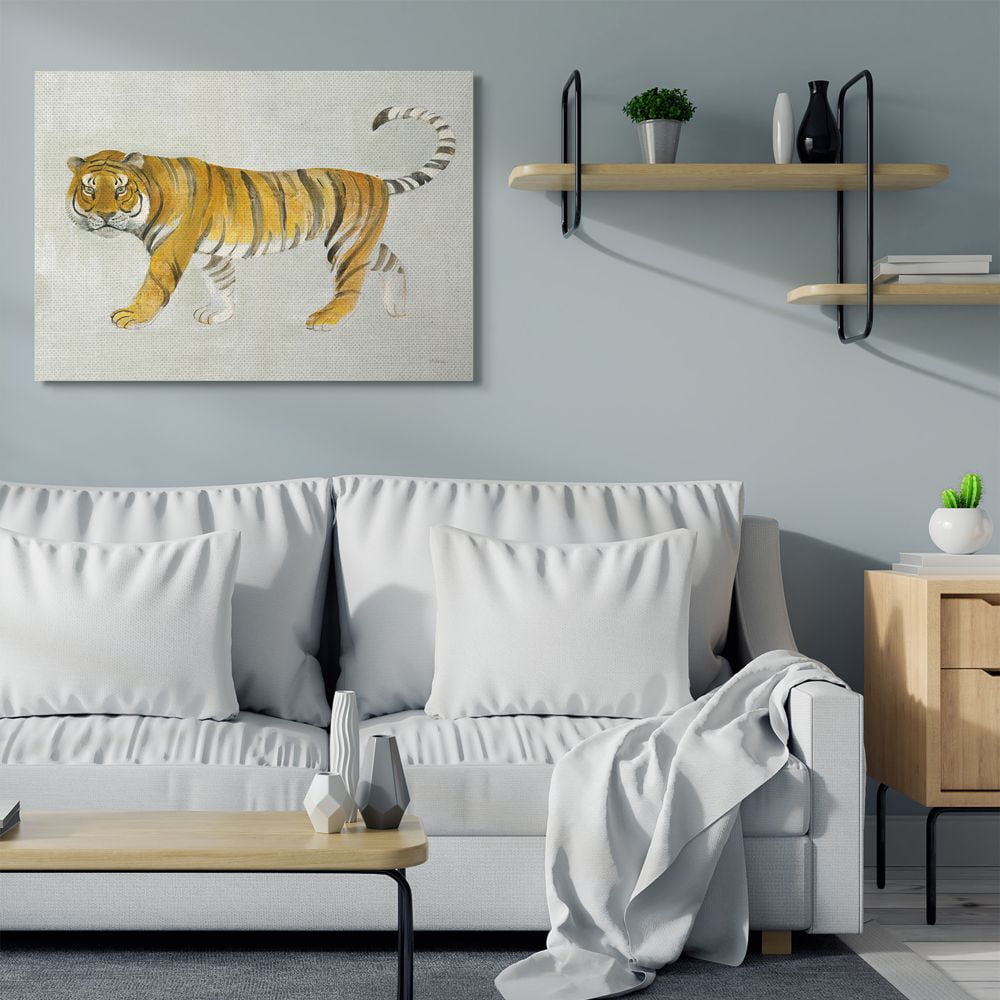 Stupell Industries Tiger Walk Large Cat Animal Watercolor Painting Canvas Wall Art, 36 x 48, byMiranda Thomas