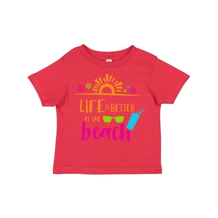 

Inktastic Life is Better at the Beach Sunglasses Cocktail Gift Toddler Boy or Toddler Girl T-Shirt
