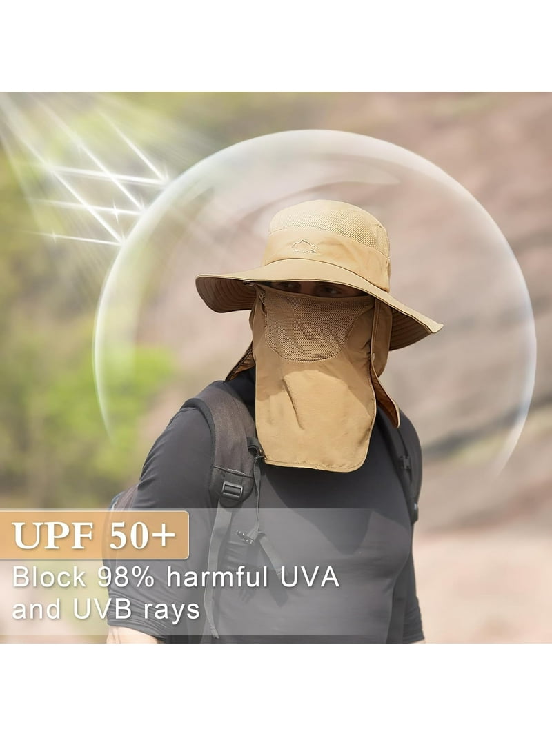 TAGVO Wide Brim Sun Hat with Detachable Neck Face Flap  display picture 1