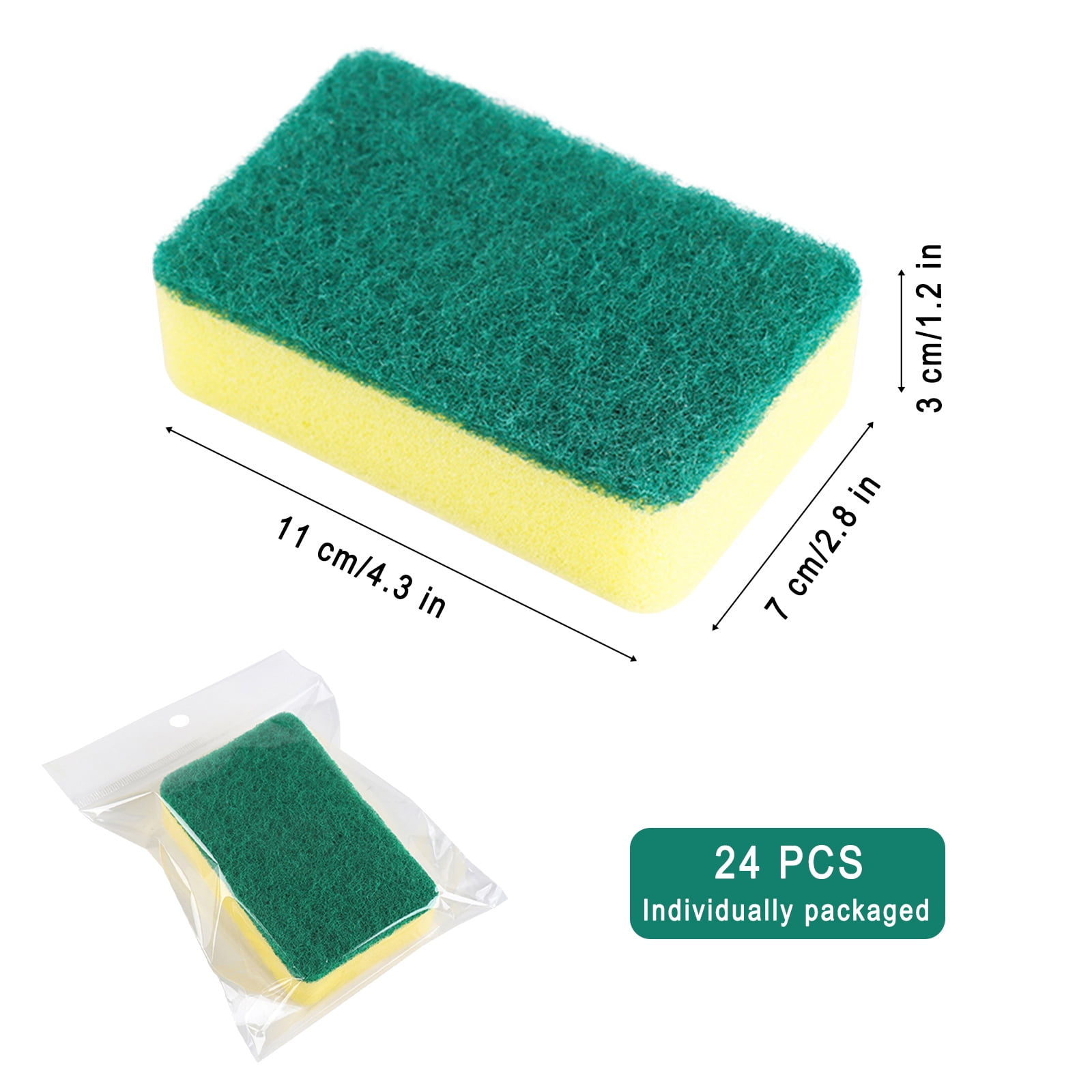 Individually Wrapped Sponges Kitchen Cleaning Sponges Bulk, Dishwashing  Sponges Scouring Pad, Odor-Free Loofah Dish Sponge Scrubber for Washing  Dishes for Kitchen Household Cleaning 24 Pack (Grey) 