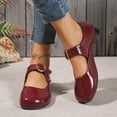 thumbnail image 6 of Miluxas Women's Breathable Slip On Loafers Comfortable Casual Shoes for Walking Lightweight Chunky Heel Everyday Wear Wine 9.5(43), 6 of 8