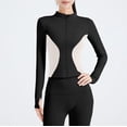 thumbnail image 2 of HomeDM Women's Workout Full Zip Jackets, Long Sleeve Athletic Tops Yoga Shirts with Thumb Holes for Running, Black, 2 of 9