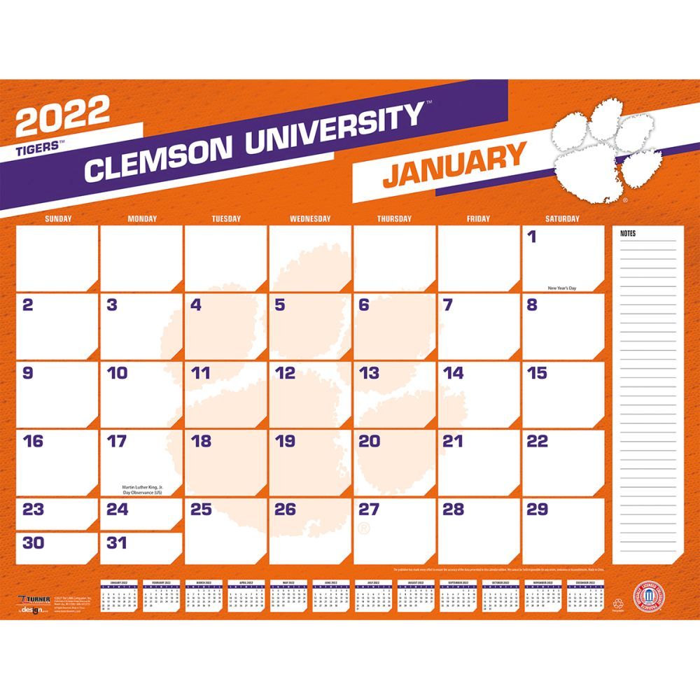Clemson Academic Calendar Spring 2022 Clemson Tigers 2022 Desk Pad Calendar - Walmart.com