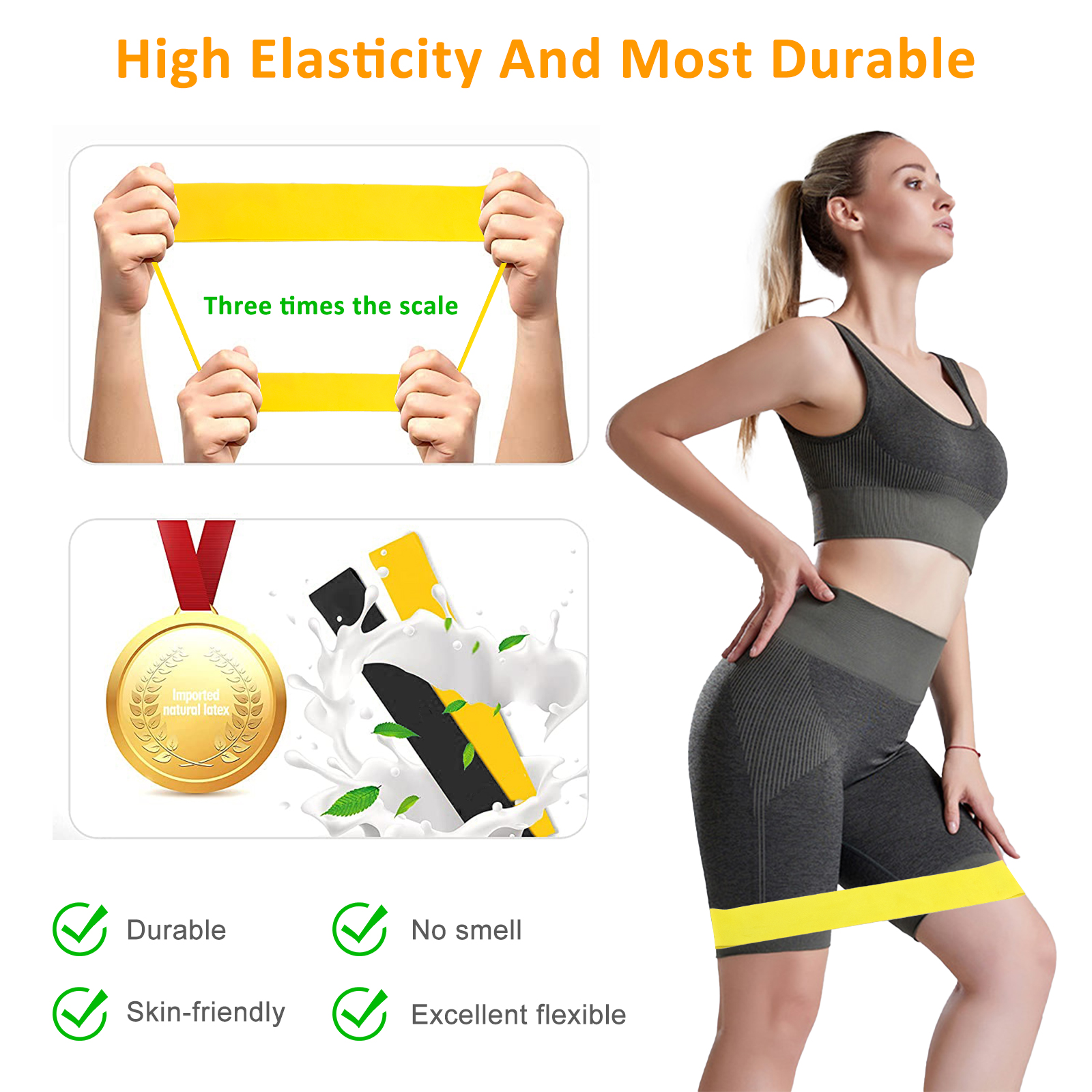 (5-Pack)Heavy Duty Resistance Loop Band, EEEkit Fitness Exercise Bands for Strength Training Working Out, Physical Therapy, Muscle Training, Lose Weight - image 3 of 9