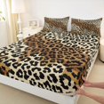 thumbnail image 3 of Homewish Chic Leopard Print Twin Sheet Sets,Rustic Western Farmhouse Twin Fitted Sheet,Brown Black Flat Sheet For Girl Kids,Breathable Home Decor,3-Piece, 3 of 7