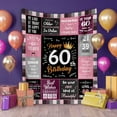 thumbnail image 2 of 60th Birthday Gifts for Women, Unique Happy Birthday Fleece Throw Blanket 60" x 80", 60 Years Old Birthday Decorations Gifts, Best 60th Birthday Gfit Ideas for Mom, Wife, Sister, Friends, Female, 2 of 6