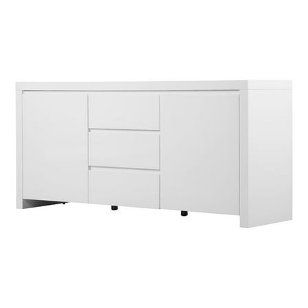 Pemberly Row Contemporary High Gloss Lacquer Wood Buffet in White
