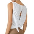thumbnail image 6 of Homenesgenics Tank Tops for Women Plus Size Women's Solid Round Neck Casual Sports Tank Sleeveless Backless Tops Yoga Women's Clothing White XL, 6 of 6