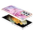 thumbnail image 3 of Designed for Samsung Galaxy S21 Ultra Marble Case, Ultra Thin Girls Women Plating Marble Designed Flexible Soft TPU IMD Marble Protective Case Cover for Samsung Galaxy S21 Ultra - Pink, 3 of 6