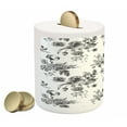 thumbnail image 2 of Black and White Piggy Bank, Vintage Floral Pattern Victorian Classic Royal Inspired New Modern Art, Ceramic Coin Bank Money Box for Cash Saving, 3.6" X 3.2", White and Black, by Ambesonne, 2 of 4