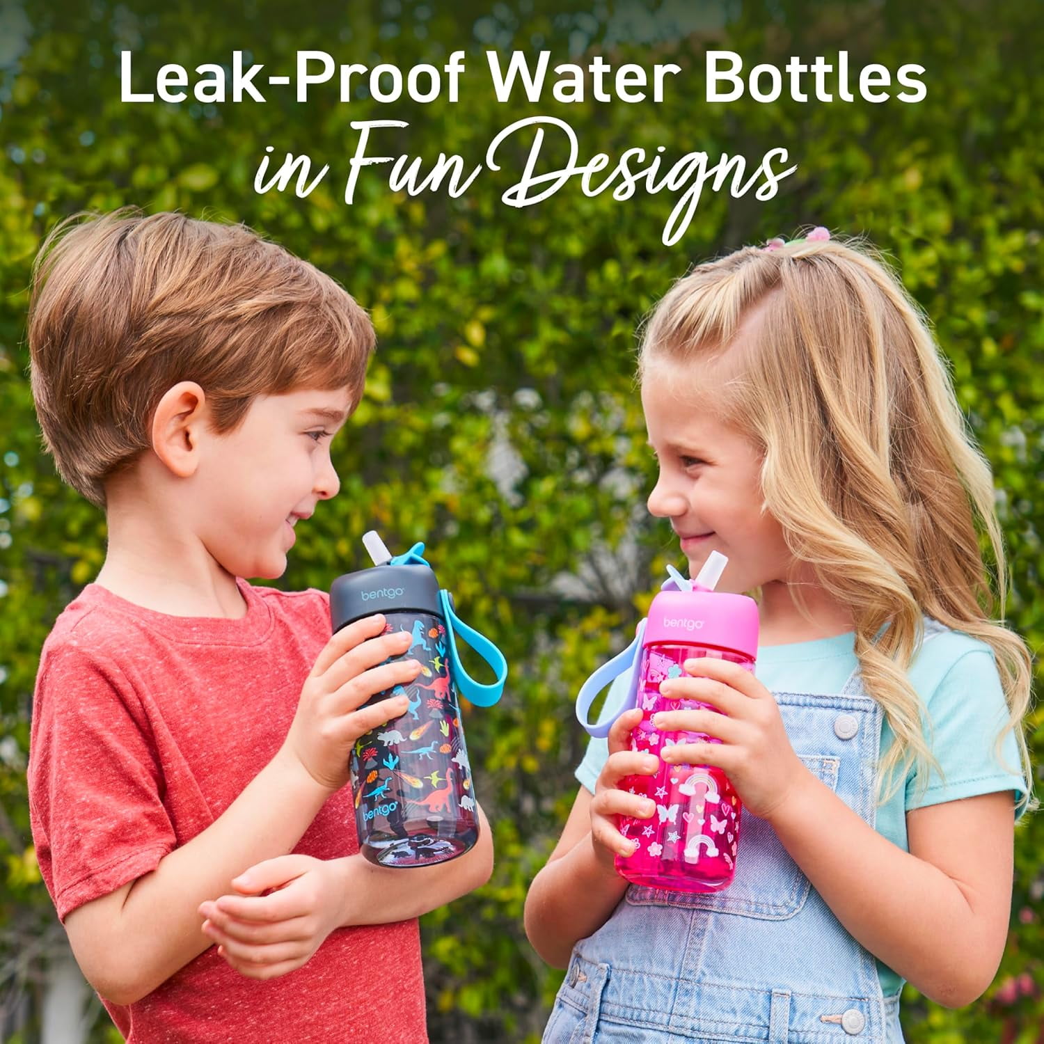 Kids Water Bottle 15 oz Durable Tritan Dinosaur | Leak-Proof, BPA-Free, Cup for Kids/Toddlers Ages 3+, Safe Sip Spout, Carrying Handle, Dishwasher Safe, for School, Sports, Daycare & Camp