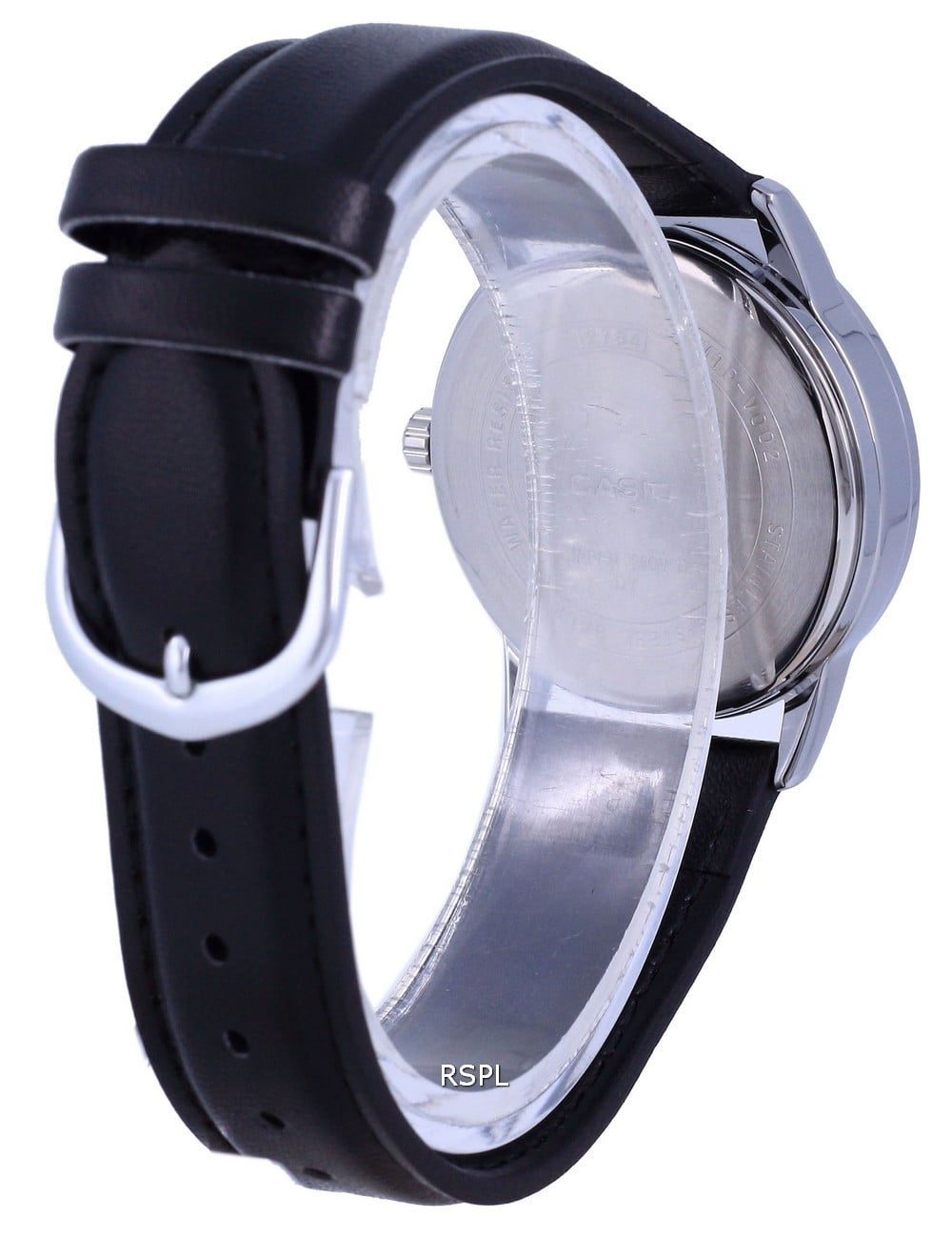 Casio Men’s Silver Dial Black Leather Strap Watch - MTP-V002L-7B3UDF