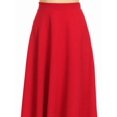 thumbnail image 5 of Women Solid Polyester A-Line Flared Midi Skirt with Elastic Waistband, Size Range S to 3XL, Plain Elegant Casual Bottoms Suitable for Daily Wearing and Conventional Office Working Scenarios, 5 of 10