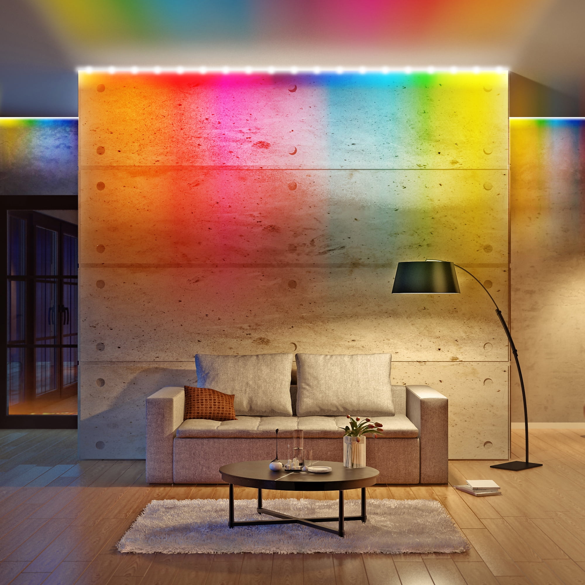 Xtreme Lit 100ft LED Strip Lights, Multicolor Flow LED Lights for Bedroom, Bluetooth App Control