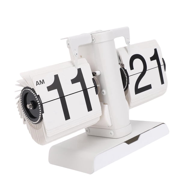 Reloj Abatible Hacia Abajo, Precisión Mecánica Reloj De Escritorio Abatible Multifuncional De Acero Inoxidable Y Plástico Con Cajón Para Oficina