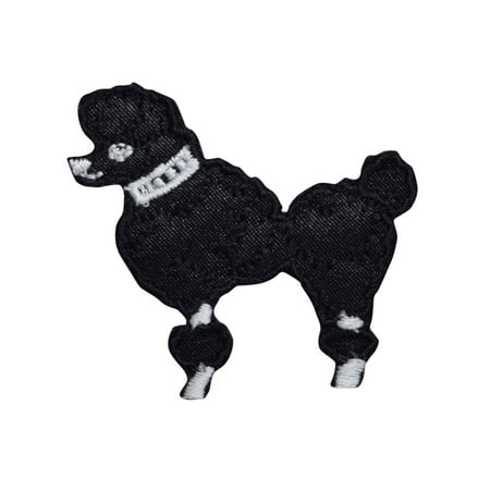 XS Black Poodle - Facing Left - Iron on Applique/Embroidered Patch