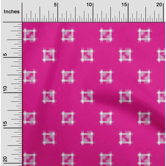 oneOone Viscose Jersey Fabric Square Kasuri Print Sewing Fabric BTY 60 Inch Wide