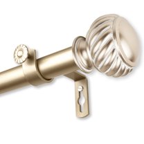 InStyleDesign  Barta 1 inch Diameter Adjustable Curtain Rod Light gold 120 to 170 inches Gold Finish