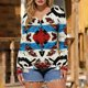 thumbnail image 5 of TaTaai Casual Western Print Top Soft Lightweight Women's Fashion Round Neck Long Sleeve Button Detail Retro Loose Spring Daily Wear Blouse Gift, 5 of 5